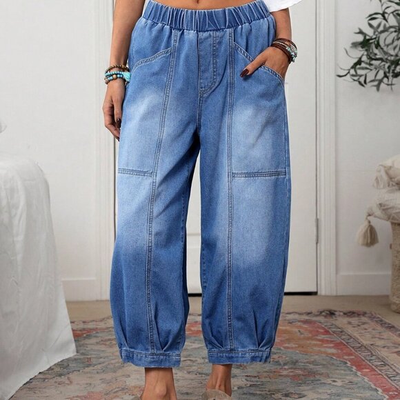 Blue Casual Women's Minimalist Denim Jeans - Picture 4 of 6